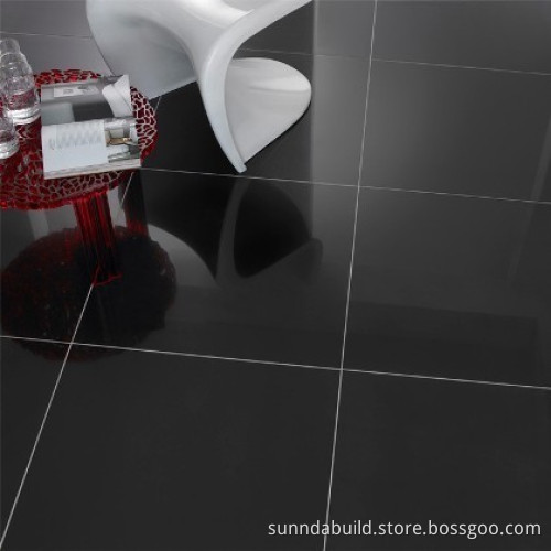 Sunnda Luxury Pure Black Polished Porcelain Flooring Discontinued Tile